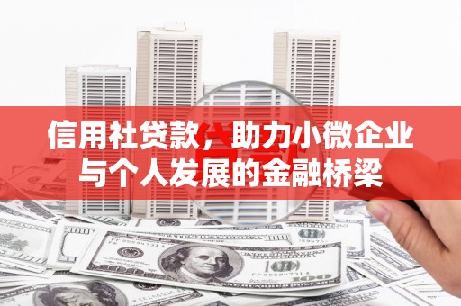 西峡信用社贷款，助力小微企业与个人发展的金融桥梁
