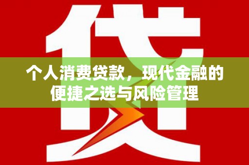 嵊泗个人消费贷款，现代金融的便捷之选与风险管理
