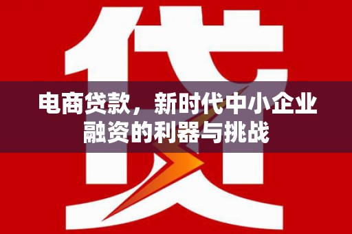 淡水电商贷款，新时代中小企业融资的利器与挑战