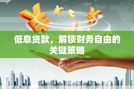 苍南低息贷款，解锁财务自由的关键策略