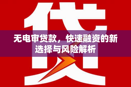 美兰无电审贷款，快速融资的新选择与风险解析