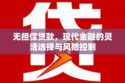 港北无担保贷款，现代金融的灵活选择与风险控制