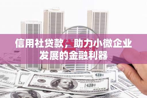 湖北信用社贷款，助力小微企业发展的金融利器