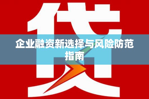 嘉禾企业融资新选择与风险防范指南