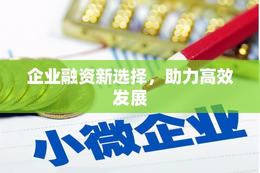 车城企业融资新选择，助力高效发展